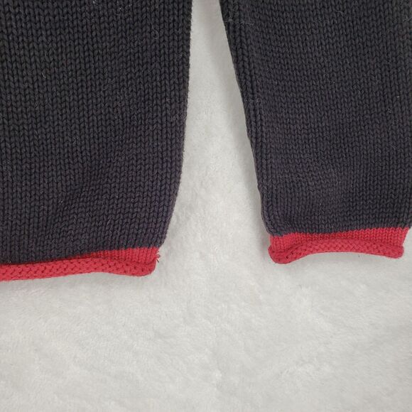 Vintage Jones New York Sweater Women Large Black Nordic Snowflake 100% Cotton - Picture 4 of 8